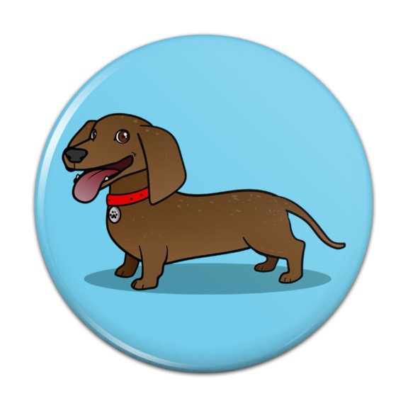 Dachshund Wiener Dog Cartoon Pinback Button Pin