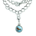 thumbnail image 1 of Dachshund Wiener Dog Cartoon Silver Plated Bracelet with Antiqued Charm, 1 of 4