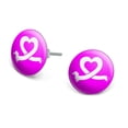 thumbnail image 1 of Dachshund Wiener Dog Love Heart Novelty Silver Plated Stud Earrings, 1 of 3