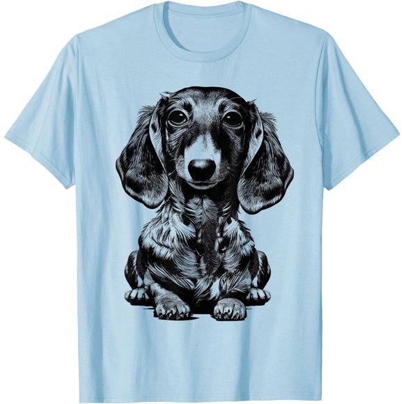 Dachshund Wiener Dog Puppy Doxie Mom Unisex T-Shirt for Men Women Kids Toddler,Light Blue Color,Size 4T