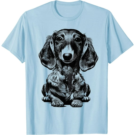 Dachshund Wiener Dog Puppy Doxie Mom Unisex T-Shirt for Men Women Kids Toddler,Light Blue Color,Size YXL