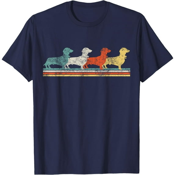Dachshund Wiener Doxie Unisex T-Shirt for Men Women Kids Toddler,Navy Color,Size 5/6
