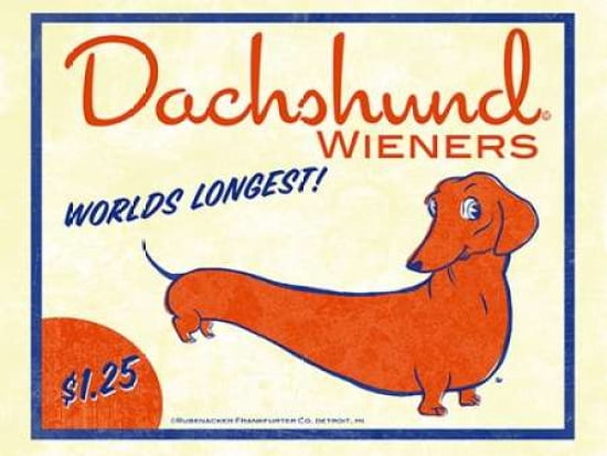 Dachshund Wieners Canvas Art - Brian Rubenacker (22 x 28)