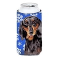 thumbnail image 1 of Dachshund Winter Snowflakes Holiday Tall Boy bottle sleeve Hugger - 22 To 24 oz., 1 of 1