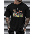 thumbnail image 1 of Dachshund With Butterflies And Flowers Spring Pet Art Unisex T-Shirt, for men & women, up to size 5XL, 1 of 2