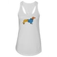 thumbnail image 1 of Dachshund With Clothing Racerback Tank Women -SPIdeals Designs, Female x-Small, 1 of 4