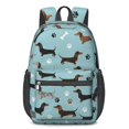 thumbnail image 1 of Dachshund and Bone Blue Pattern 17" School Backpacks for Teens,Waterproof Oxford Fabric,S-Shape Padded Straps for School,Travel,Hiking,Camping, 1 of 6