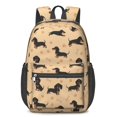 thumbnail image 1 of Dachshund and Bone Orange Pattern 17" School Backpacks for Teens,Waterproof Oxford Fabric,S-Shape Padded Straps for School,Travel,Hiking,Camping, 1 of 6