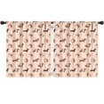 thumbnail image 1 of Dachshund and Floral Pink Pattern Insulated Teens Curtains Set Of 2, Bedroom Essentials, Toddler Room Decor 52x63in(132x160cm), 1 of 5