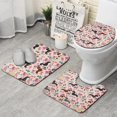thumbnail image 1 of Dachshund and Flower Bathroom Rugs Sets 3 Piece,Toilet Cover Set,Absorbent Non Slip Bathroom Mats Sets with U-Shaped Contour Rug Toilet Rug Set, 1 of 5