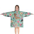 thumbnail image 1 of Dachshund and Flower Blanket Hoodies for Kids 6-13YR Oversize Wearable Blanket Hoodies for Boys Girls Teens, 1 of 7