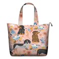 thumbnail image 1 of Dachshund and Flower Travel Tote Bags for Women Carry On,Large Weekender Bags for Women Travel,Multi Functional Duffle Bag for Work,Shopping,Sports, 1 of 5