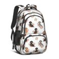 thumbnail image 1 of Dachshund and Rose White Pattern Cute School Backpack Bag with Padded Back and Adjustable Shoulder Straps 16.9 X 12.6 X 5.9 Inches, 1 of 5