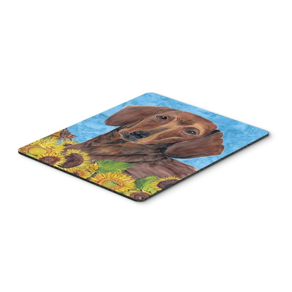 Dachshund in Summer Flowers Mouse Pad Hot Pad or Trivet