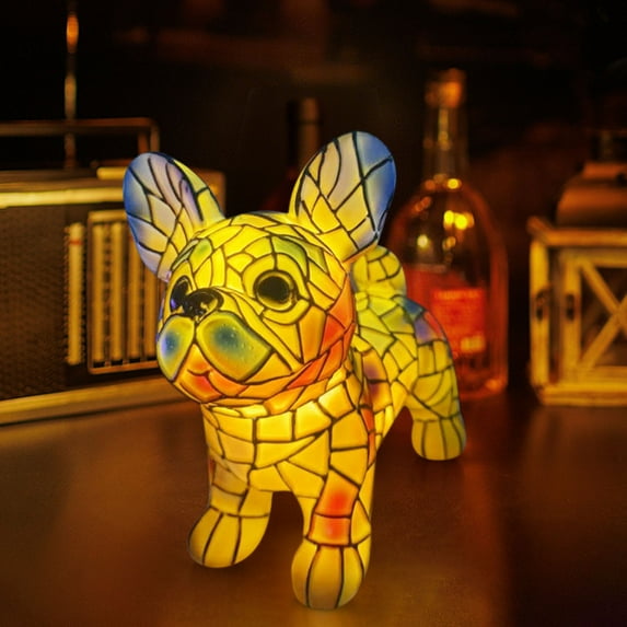 Dachshund lamp, Dog lamp, Dogs Series Art Night Light, Cute Pet Dogs Themed Tabletop LED Night Light, Vintage Home Decor, Fun Gift for Dog Lover (French bulldogs)