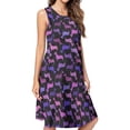 thumbnail image 1 of Dachshund, lavender, rose and fuchsia Spring Summer Dresses for Women Fashion T-shirt Dress Casual Sleeveless Loose Sundress with Pockets, 1 of 5