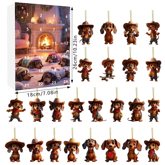Dachshund pendant in 2026 Advent Calendar-24 Days of Christmas Advent Calendar for Dachshund pendant Lovers-Cute Dachshund pendant Holiday Decor Ornaments,christmas gifts for wife/boyfriend