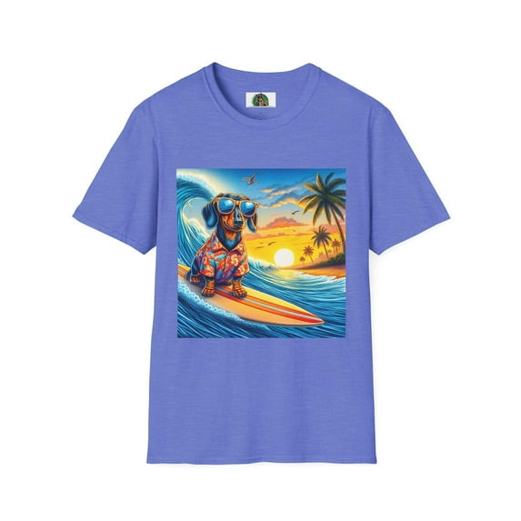 Dachshund blue waves t shirt