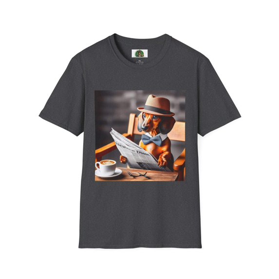 Dachshund paper reading t shirt