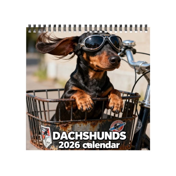 Dachshunds 2026 Wall Calendar 12 Month | 8.2" x 16.2" Open | Thick & Sturdy Paper | Holiday Gift | Cute Puppy Weiner Dog Calendar 2026