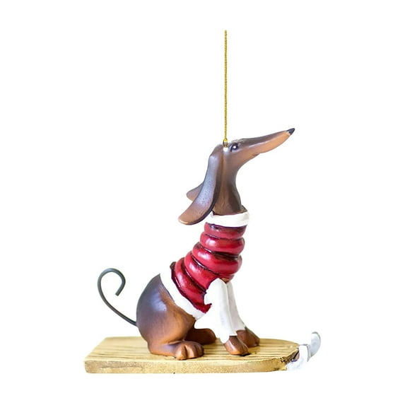 Dachshunds Dog Christmas Tree Ornament Christmas Tree Pendants Hanging Pendants Craft for Christmas Holiday Party Home