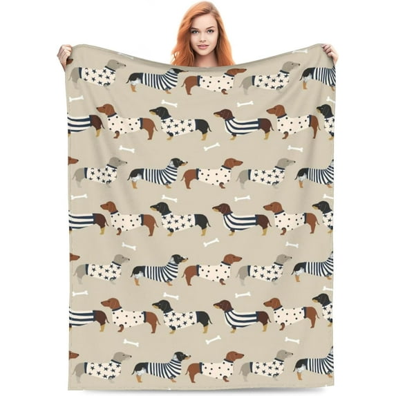 Dachshunds Dog Flannel Fleece Bed Blanket Throw Blanket Lightweight Cozy Plush Blanket for Bedroom Living Rooms Sofa Couch 60"x50"