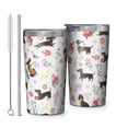 thumbnail image 1 of Dachshunds with Flowers 10oz Tumblers Stainless Steel Tumbler with Lid and Straw,Vacuum Insulated Double Wall Travel Tumbler Cups with Cleaning Brush for Coffee, Tea, 1 of 4