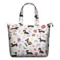 thumbnail image 1 of Dachshunds with Flowers Travel Tote Bags for Women Carry On,Large Weekender Bags for Women Travel,Multi Functional Duffle Bag for Work,Shopping,Sports, 1 of 5