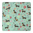 thumbnail image 1 of Dachshunds and Pioneer Flower Square Fitted Tablecloth with Elastic Edge,Square Table Cover,Washable Elastic Table Cover for Home Kitchen Party Decor 36"x36", 1 of 6