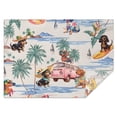 thumbnail image 1 of Dachshunds Tropical Beach Rectangle Tablecloth 60"x84",Waterproof Polyester Rectangle Table Cloth, Wipeable Spillproof Polyester Tablecloth for Dining, Camping, Indoor and Outdoor, 1 of 5