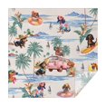 thumbnail image 1 of Dachshunds Tropical Beach Square Tablecloth,Waterproof Square Table Cover,Wipeable Spillproof Washable Table Cover for Home Kitchen Party Decor 52"x52"(132x132cm), 1 of 6