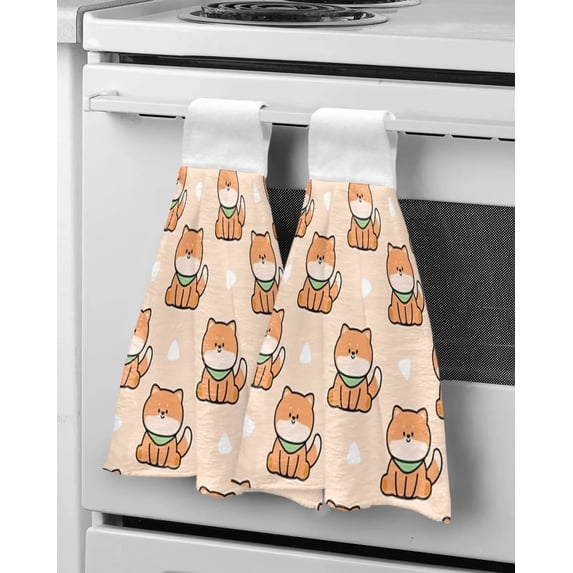 Dachshunds With Red Hearts Hand Towels For Bathroom Absorbent Microfiber Ki