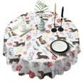 thumbnail image 1 of Dachshunds with Flowers Round Tablecloth 60"x60",Wrinkle Wipeable Table Cloth for Kitchen Dining Room Picnic Patio Party, 1 of 6