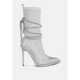 thumbnail image 1 of Dacia Rhinestones Strap Satin Calf Boots, 1 of 10