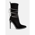thumbnail image 1 of Dacia Rhinestones Strap Satin Calf Boots, 1 of 9