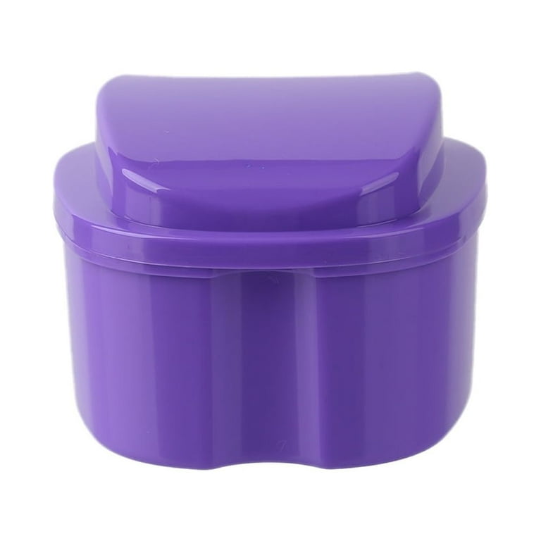Daciye Denture Care Bath Box Clean False Teeth Nursing Hang Net Container  (Purple)