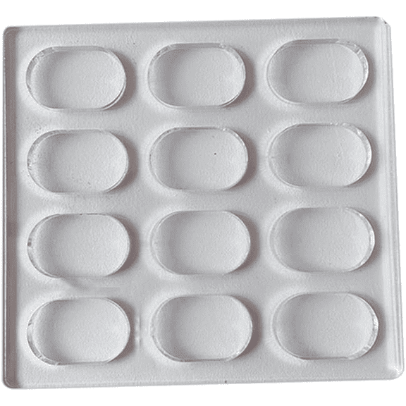 Dacquoise Cake Mold Oval 12-Cavity Clear Polycarbonate 20x18.5cm
