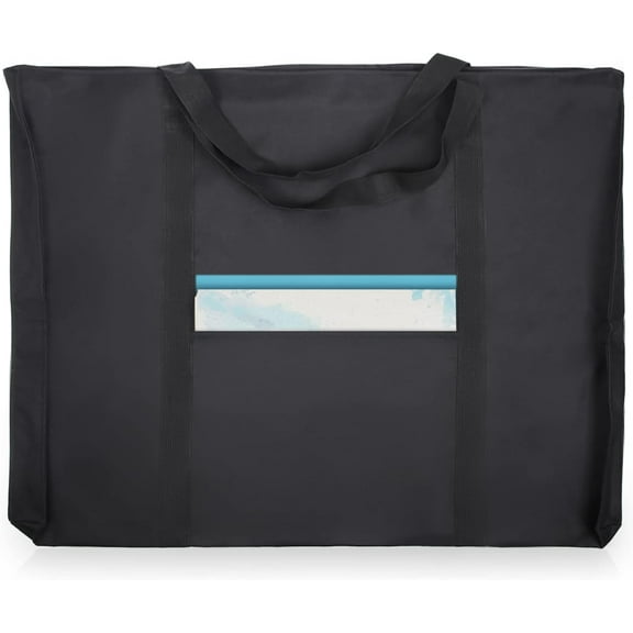 Dacron Light Weight Art Portfolio Bag, 19.6'' x 25.6'' for 18'' by 24'', Black Carrying Storage Case for Poster, Sketching, and Drawing