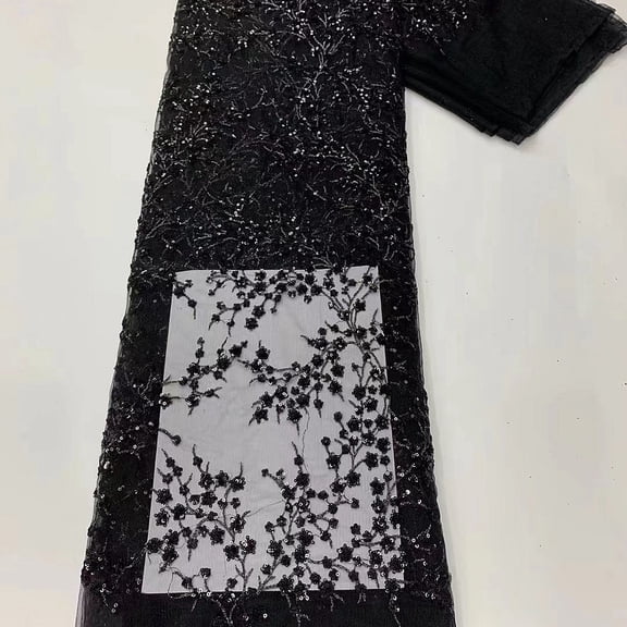 Dacron Material Sequins Net Lace Fabric for Lady Dress Skirts Home Decor