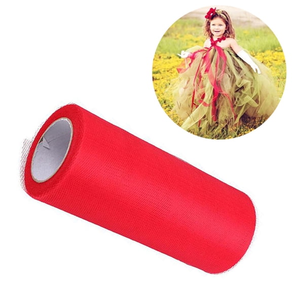 UPGRATOR Red Dacron Tulle Fabric for Wedding Craft Projects and Decorative Bows