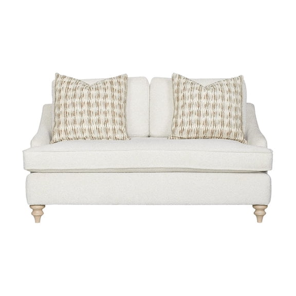 Dacron-wrapped reversible loveseat cushions with 2 pillows / Comfortable off-white seating solution