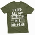 thumbnail image 1 of Dad-A-Base Mens Fathers Day Dad Joke Dadabase Funny Tee Shirt For Him (Small Military Green), 1 of 6