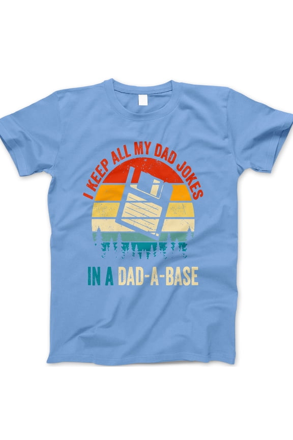 Dad-A-Base T-Shirt โ Funny Tech Dad Joke Tee with Floppy Disk Graphic โ Retro Style Fatherโs Day Gift for Programmer, Geek or Nerd Dad