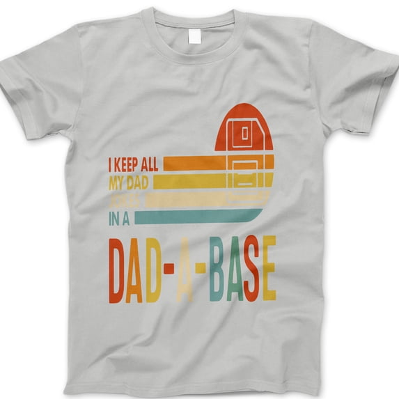 Dad-A-Base T-Shirt – Retro Dad Joke Graphic Tee with Colorful Barn Design, Funny Father’s Day Gift Shirt, Vintage Humor Shirt for Pun-Loving Dads