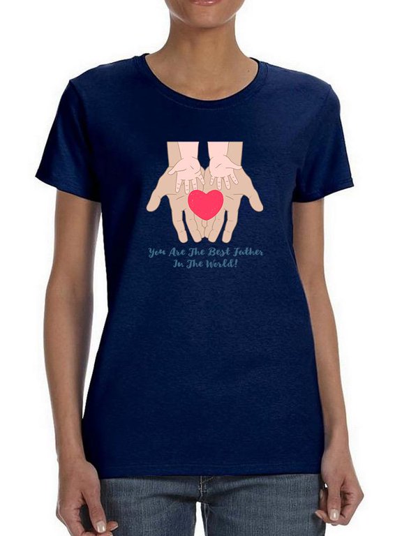Dad And Baby Hands Shaped T-Shirt Women -Image by Shutterstock, Female Medium