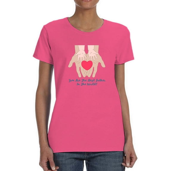 Dad And Baby Hands Shaped T-Shirt Women -Image by Shutterstock, Female Small