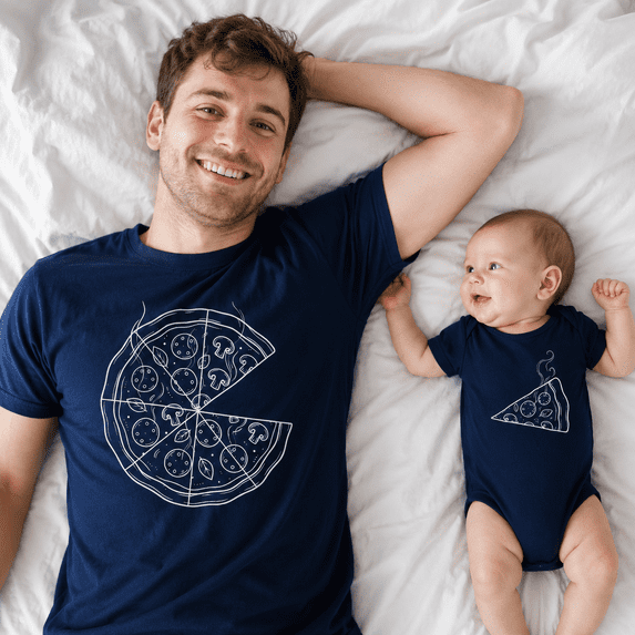 Dad And Baby Matching Pizza Shirts, Funny Father Son Outfit, Pizza Lover Matching Tee, Father's Day Gift For Dad