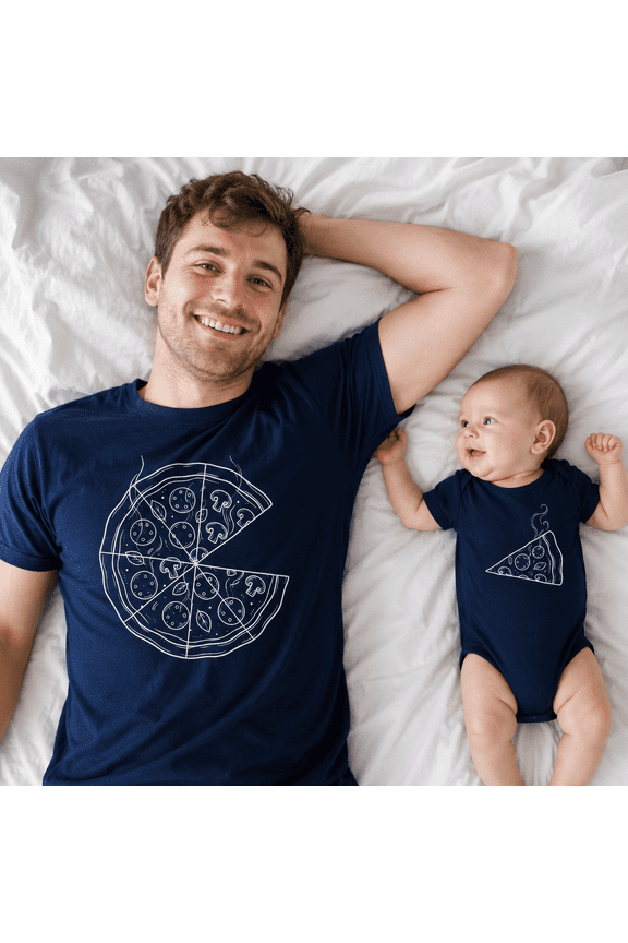 Dad And Baby Matching Pizza Shirts, Funny Father Son Outfit, Pizza Lover Matching Tee, Father's Day Gift For Dad