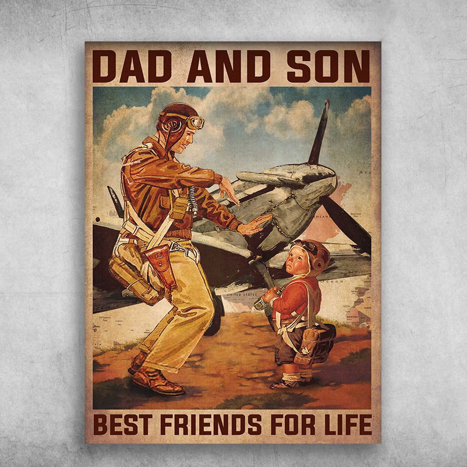 Dad And Son, Pilot Lover - Best Friends For Life 11 x 17 Inch Poster ...