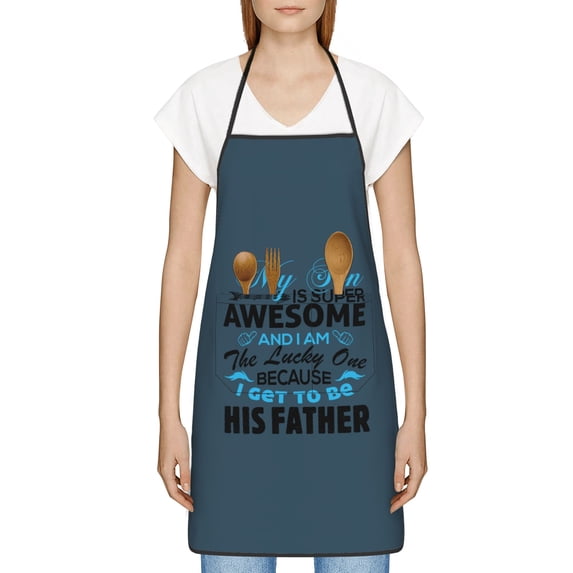 Dad Apron, Best Fathers Day Gift for Dad, Grandpa, Husband, Best Dad Ever Gifts, Waterproof Grilling Apron with Pockets, Durable Chef Bib for Cooking, Workshop, Gardening, Baking, Mens BBQ Apron